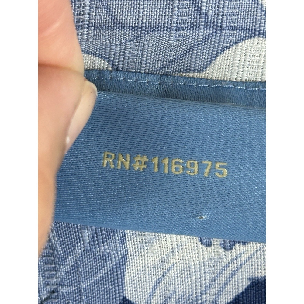 Bermuda Bay 100% Silk Hawaiian Shirt Blue White‎ Short Sleeve Button Up Size 2XL - Picture 8 of 13